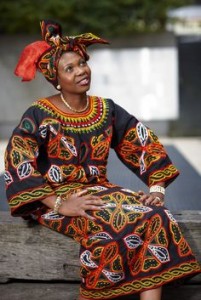 Doris Imalenowa in traditional African dress.